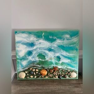 3D Costal Beach Canvas